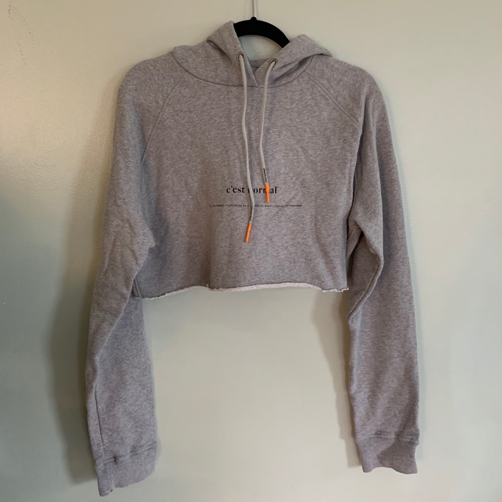 C'est normal crop hoodie